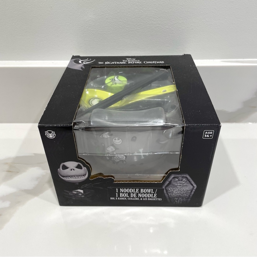 NEW The Nightmare Before Christmas Ramen Noodle Bowl w/ Spoon & Chopsticks